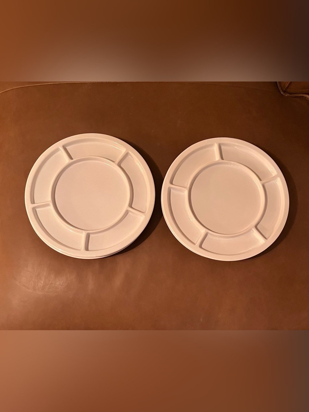Vtg Crate & Barrel 10 3/4” Fondue Plates, Set of 4.
